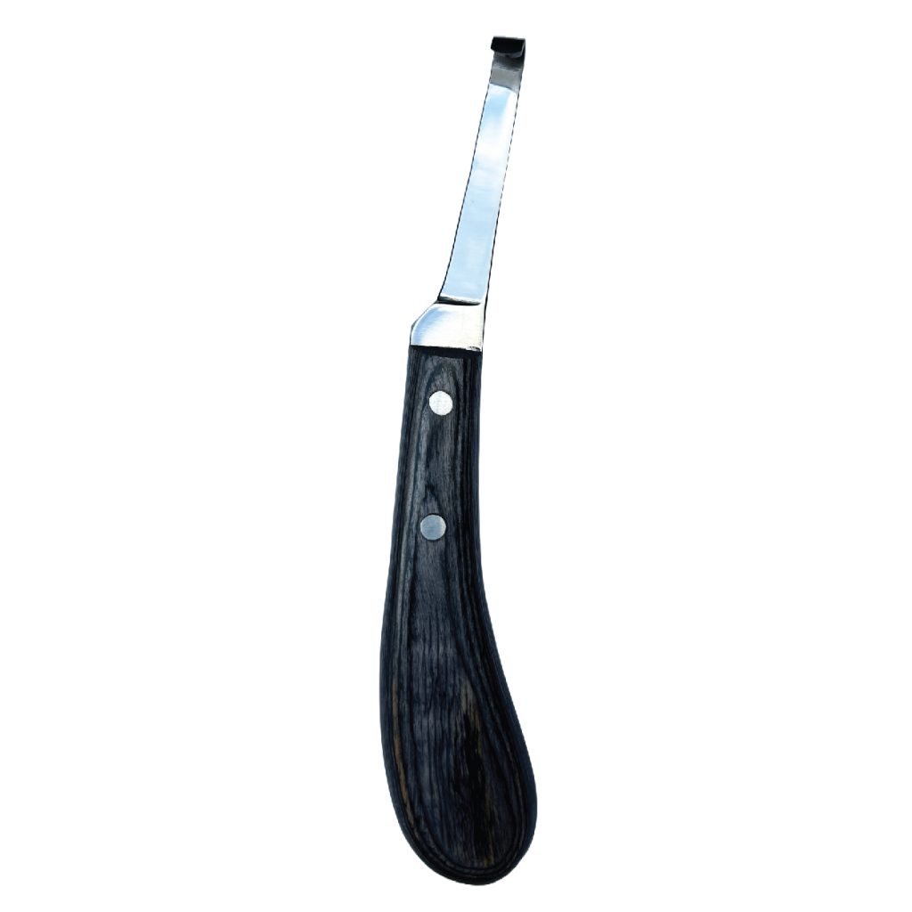 Hoof knife for horse, sheep, goat, narrow, one-sided, right