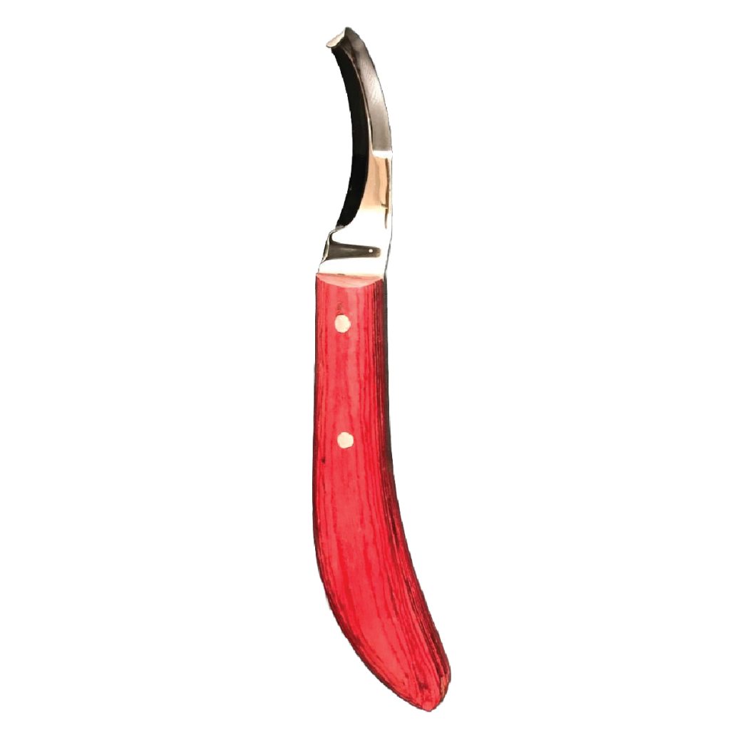 Hoof knife for sheep, goats, horses, double-sided